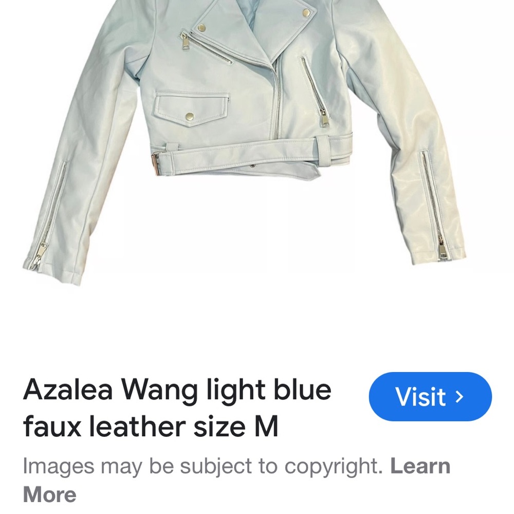 Azalea Wang Baby Blue Faux Leather Jacket - Picture 5 of 7